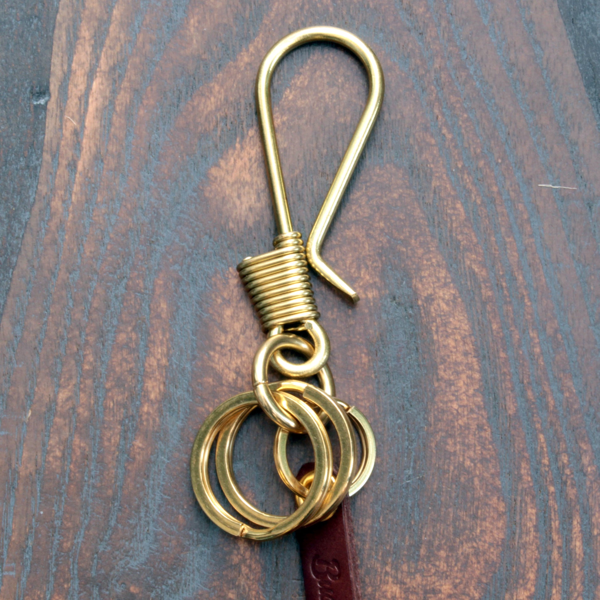 Solid brass wire key fob hook