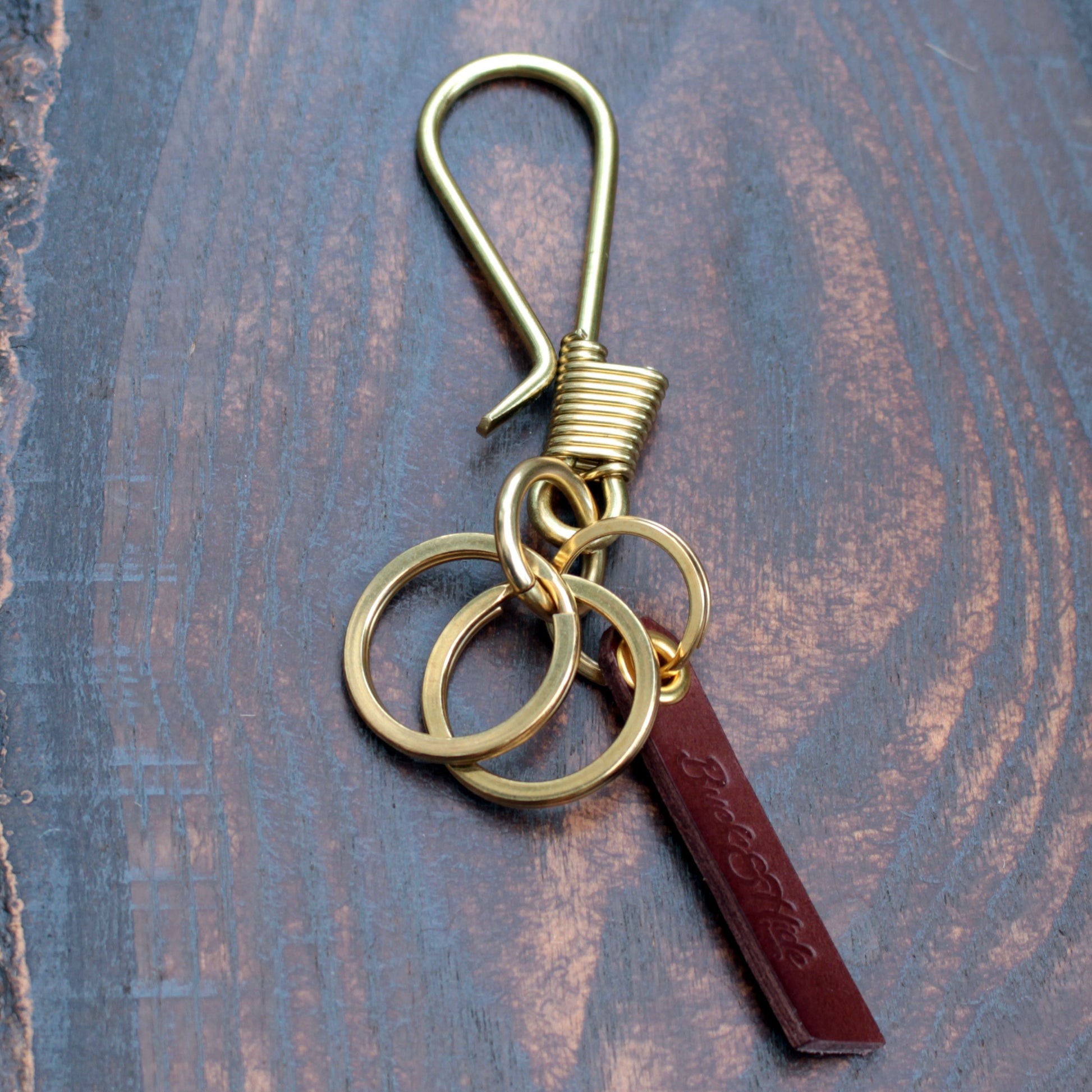 Solid brass wire key fob hook