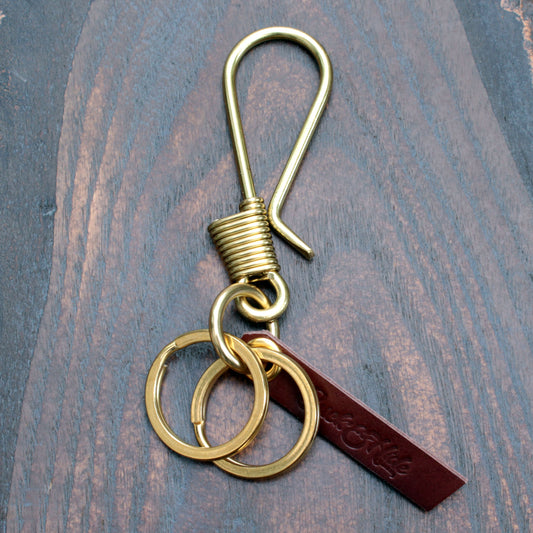Solid brass wire-formed key hook