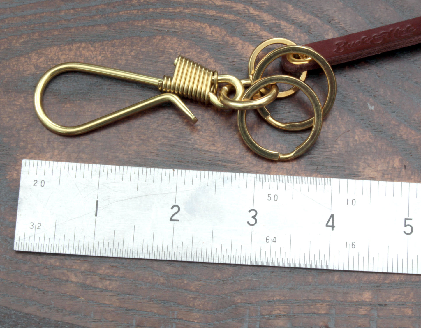 Solid brass wire-formed key hook