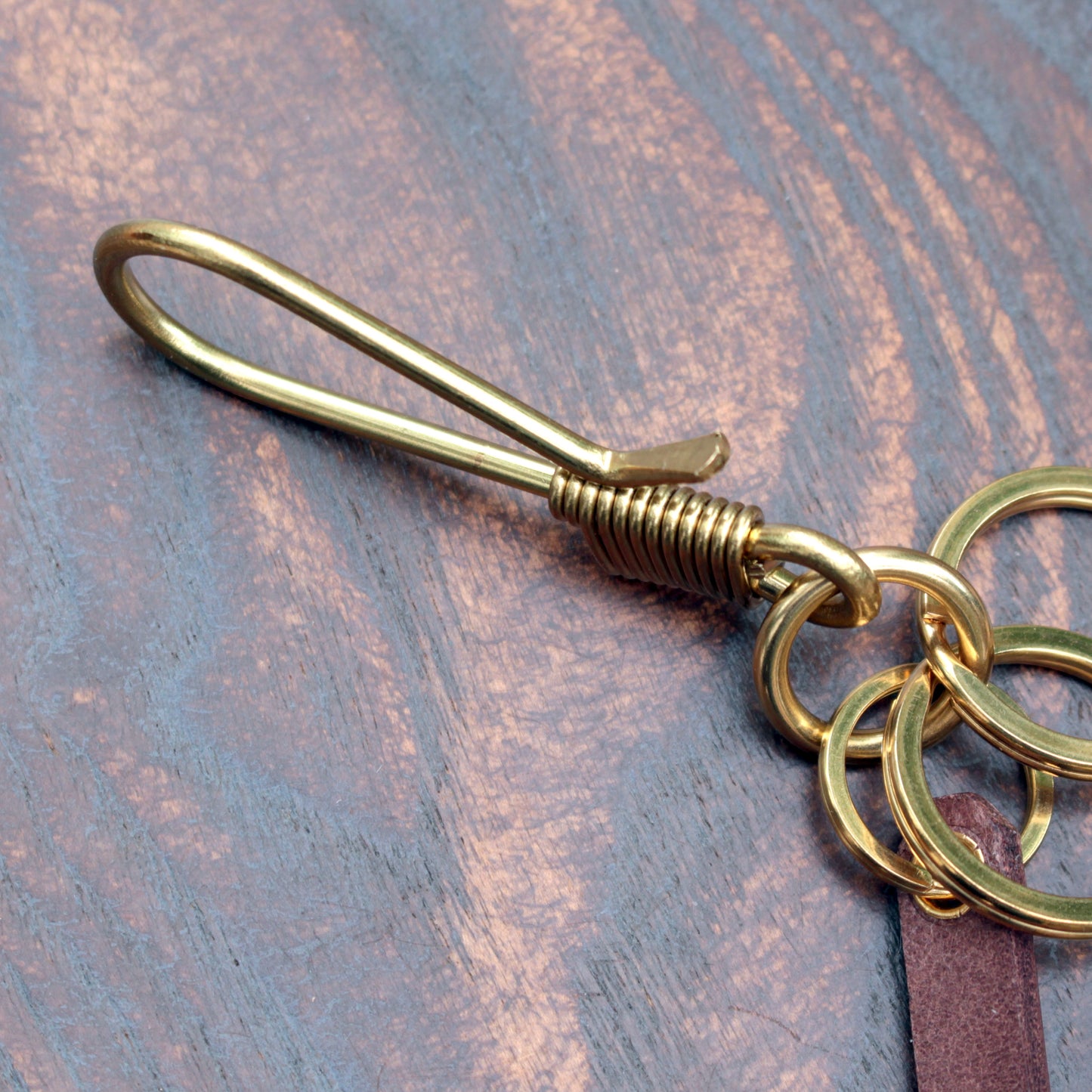 Solid brass wire-formed key hook