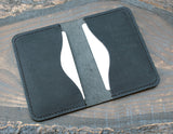 Three-slot bi-fold cardholder, black Pueblo