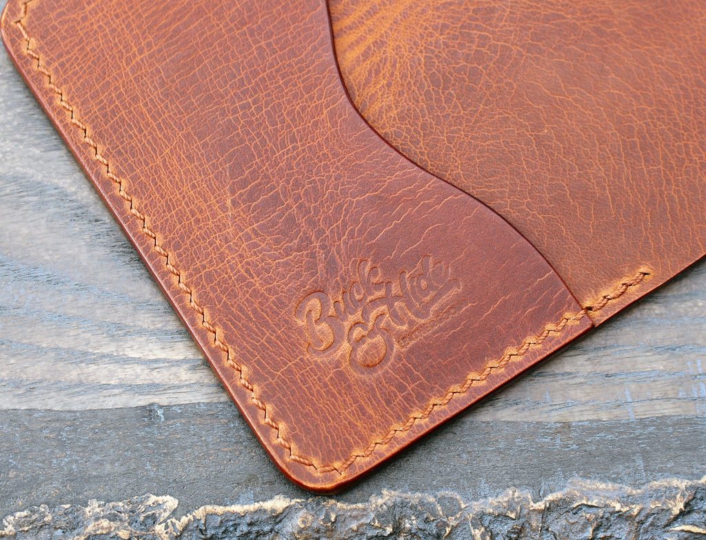Handmade Brown Leather 8 Card Slot Bifold, Handcrafted EDC Bifold Wallet Italian Vegetable Tanned DOLLARO, Wax Pull Up, Made in Spain