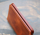 Badalassi Wax five-slot bifold wallet, Cognac