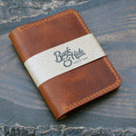 Badalassi Wax five-slot bifold wallet, Cognac