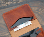 Badalassi Wax five-slot bifold wallet, Cognac