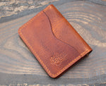 Badalassi Wax five-slot bifold wallet, Cognac