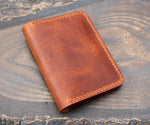 Badalassi Wax five-slot bifold wallet, Cognac