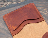 Badalassi Wax five-slot bifold wallet, Cognac