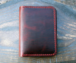 Five-slot bifold wallet, bordeaux Badalassi Wax