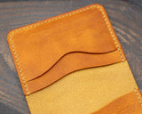 Badalassi Wax five-slot bifold wallet, Napoli yellow