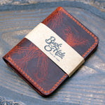 Badalassi Wax leather five-slot bifold wallet, Olmo