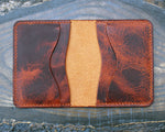 Badalassi Wax leather five-slot bifold wallet, Olmo