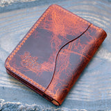 Badalassi Wax leather five-slot bifold wallet, Olmo