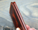 Badalassi Wax leather five-slot bifold wallet, Olmo