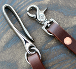 Black wallet lanyard, nickel fish hook & clip, custom order