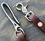 Black wallet lanyard, nickel fish hook & clip, custom order