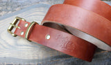 Oak tanned heavy duty leather belt