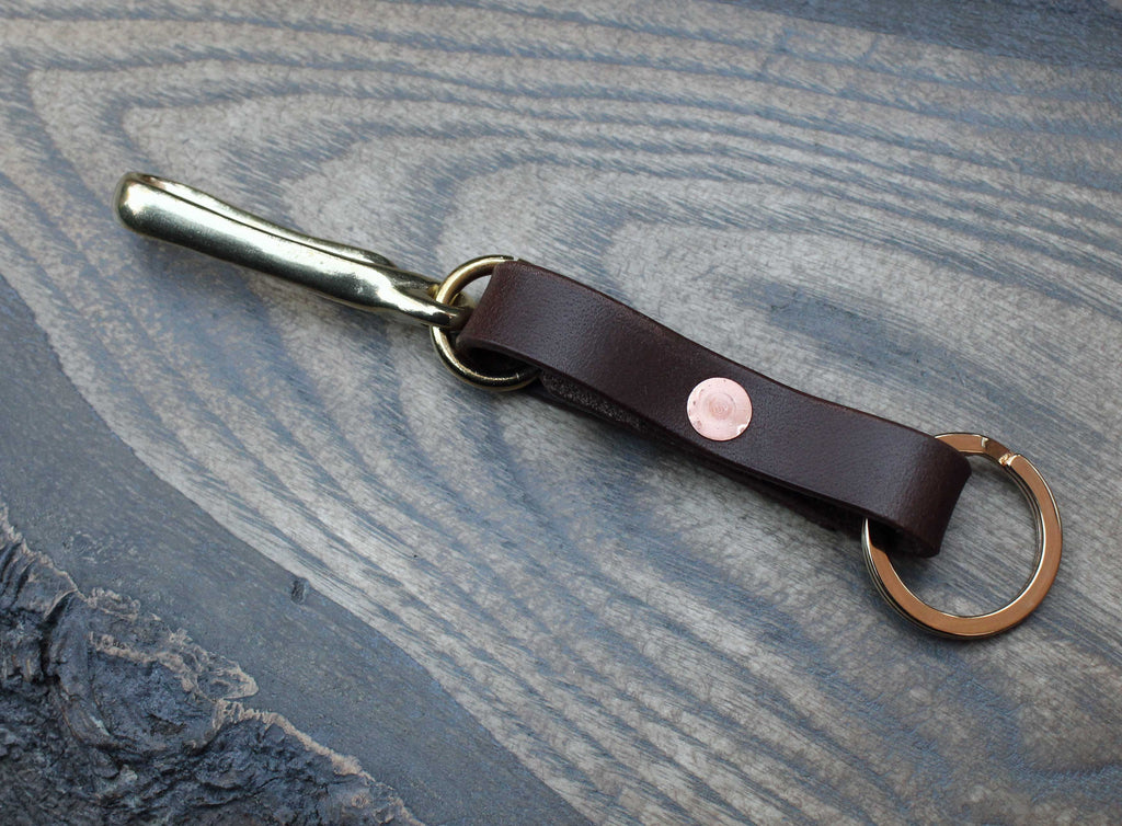Spring Mount Loop Japanese Fish Hook Horween Leather Personalized