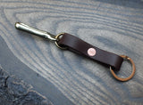 Brass fish hook and leather key holder. - Buck&Hide