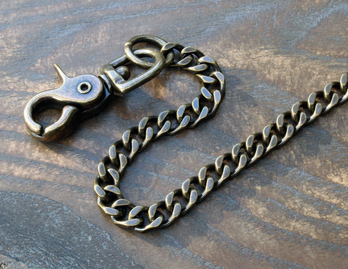 Antique brass, bronze back pocket wallet chain