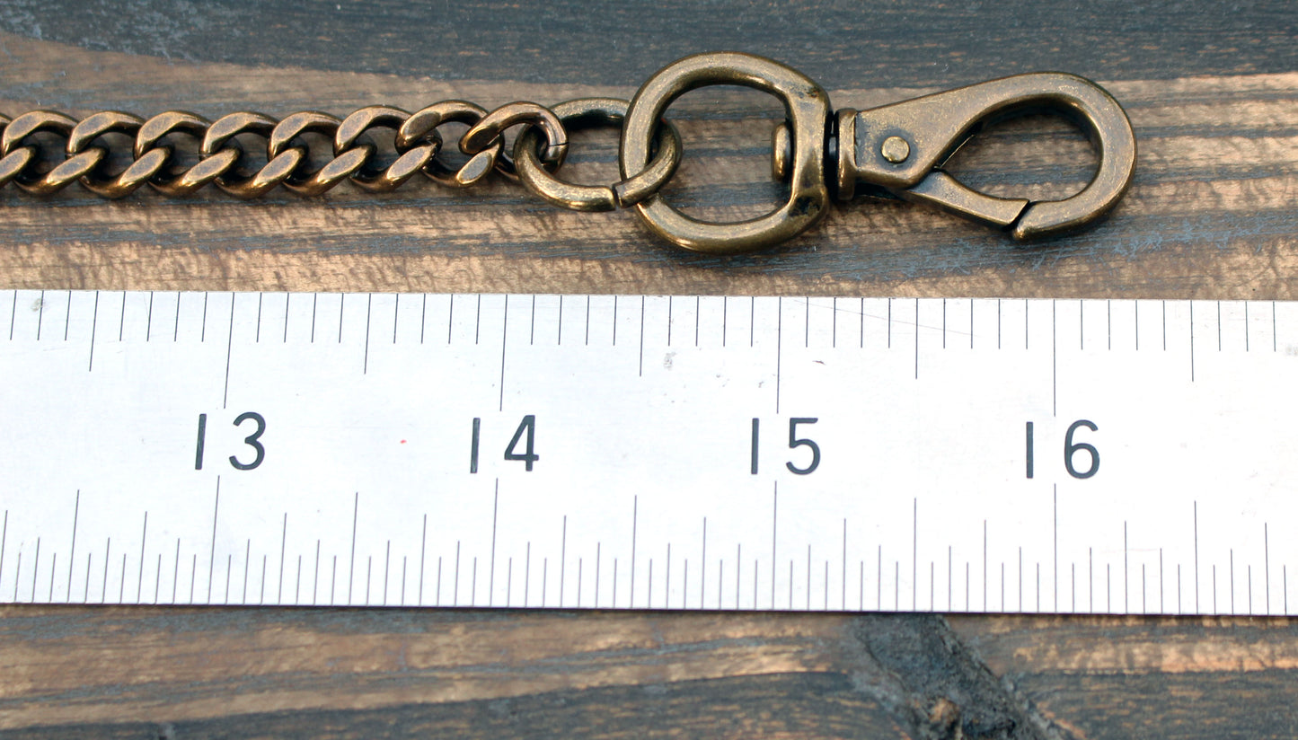 Antique brass, bronze back pocket wallet chain