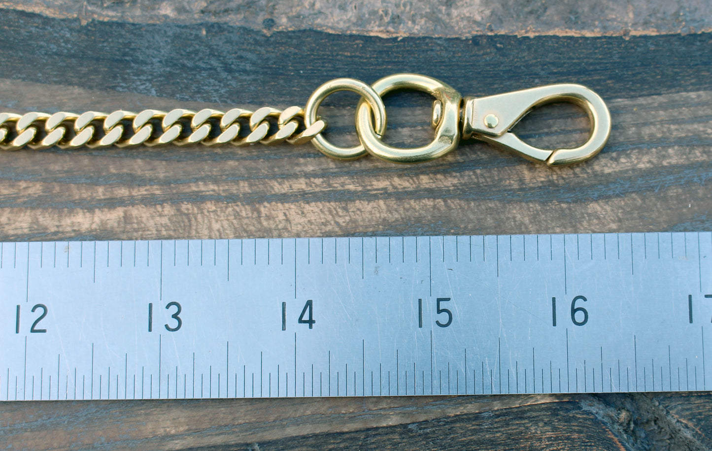 Natural shiny brass back pocket wallet chain