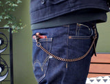 Nickel, shiny silver brass back pocket wallet chain.