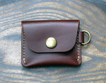 Mini coin pouch keyring, brown Bottega leather