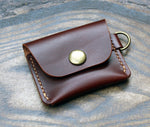 Mini coin pouch keyring, brown Bottega leather