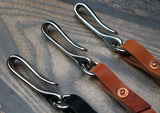 Nickel fish hook leather key holder. - Buck&Hide