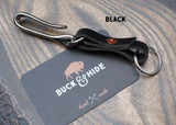 Nickel fish hook leather key holder. - Buck&Hide