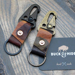 Camo leather military spring clip - Buck&Hide