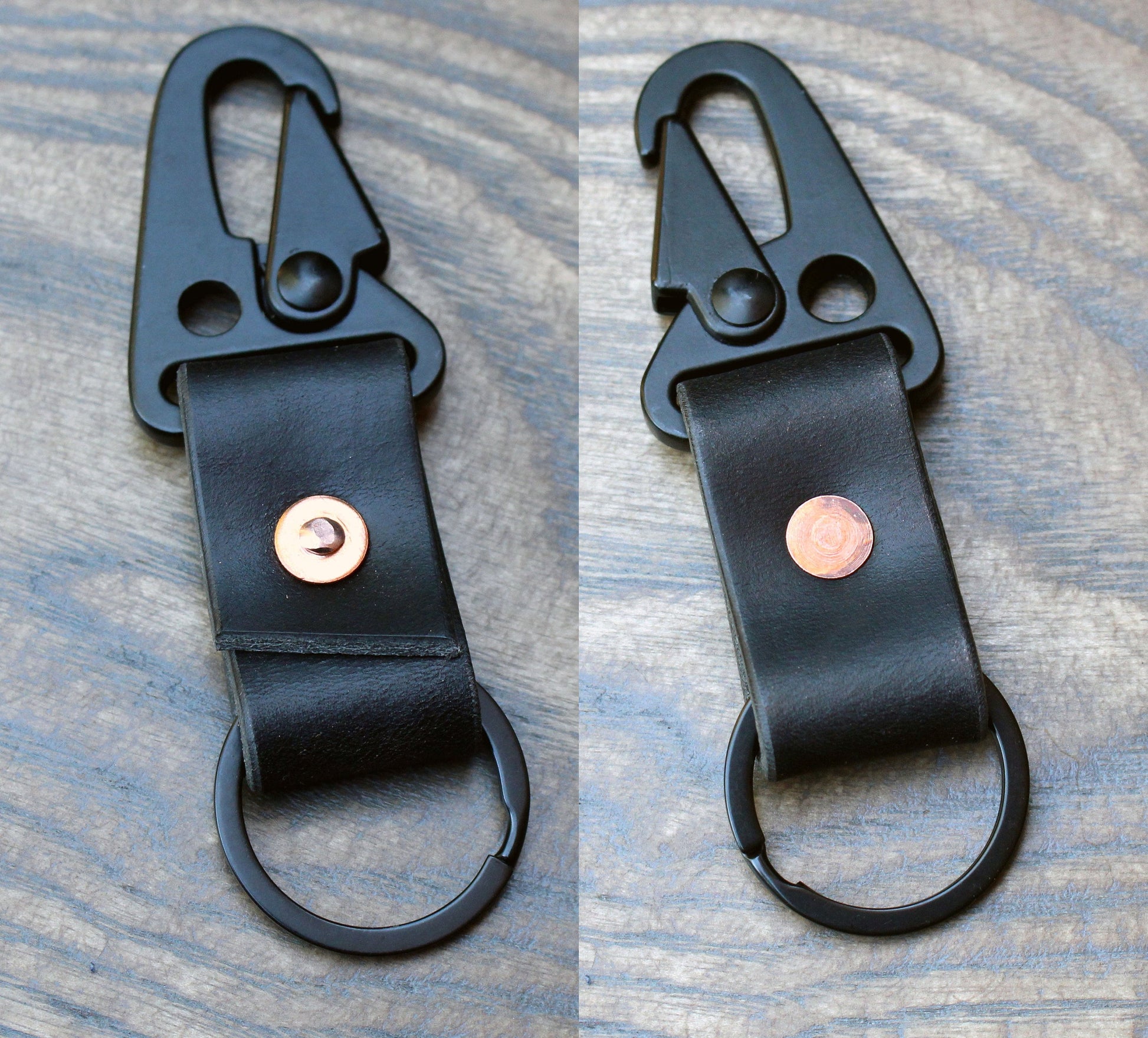 Black hardware military spring clip - Buck&Hide