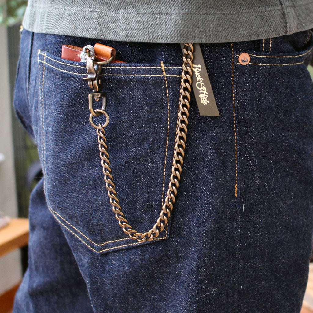 Natural brass back pocket wallet chain, wallet lanyard
