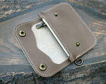 Short trucker wallet in taupe Buttero
