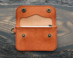 Short trucker wallet in olmo Wax leather - custom build