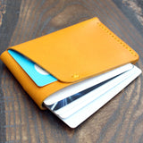 Yellow Buttero compact double-pocket card holder