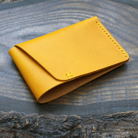 Card Holder - Yellow leather card holder